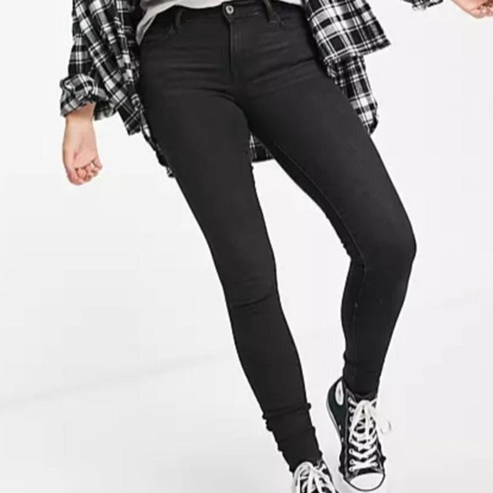 WOMENS LEVI 710 Super Skinny Jeans Washed Black Classic Levi's SIZE 26 32L